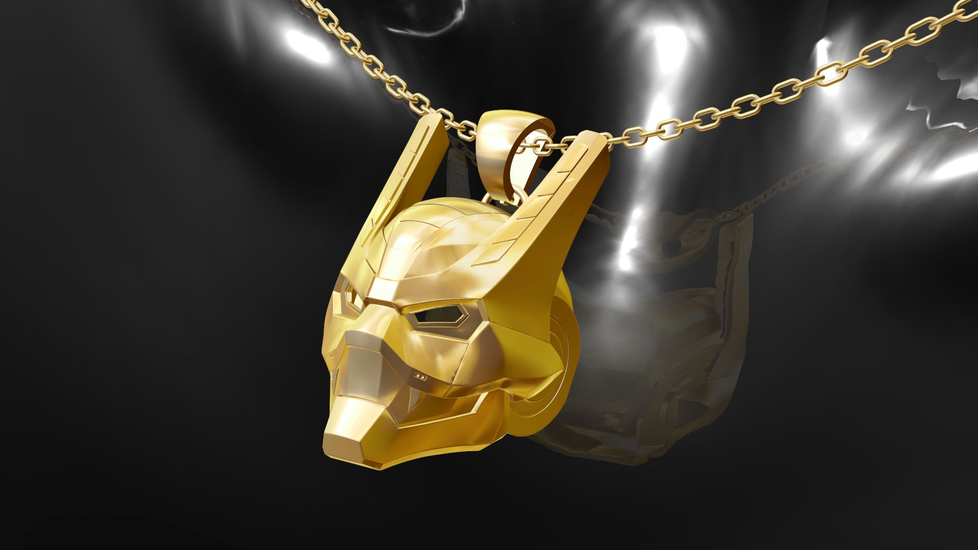 Ironman Helmet pendant jewelry gold 3D print model_2