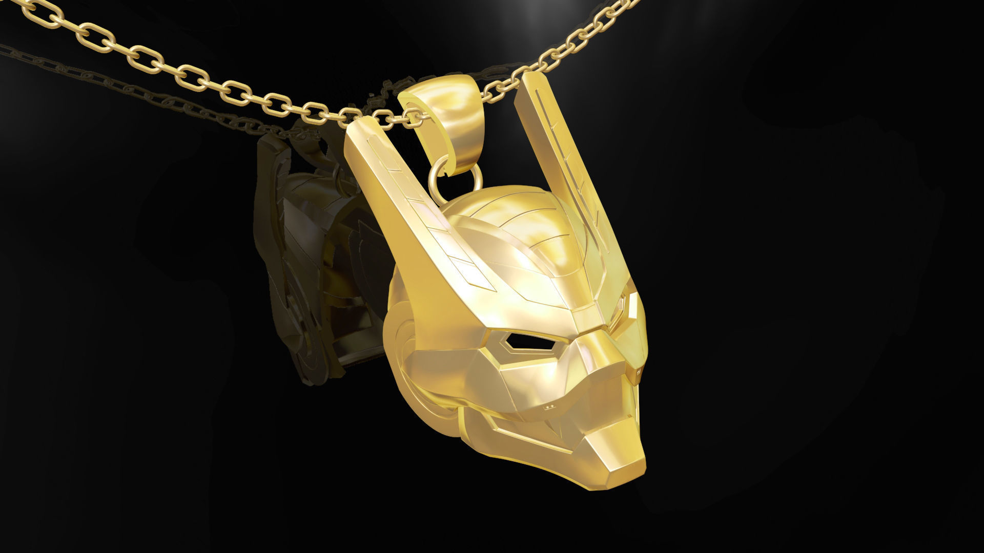 Ironman Helmet pendant jewelry gold 3D print model_1