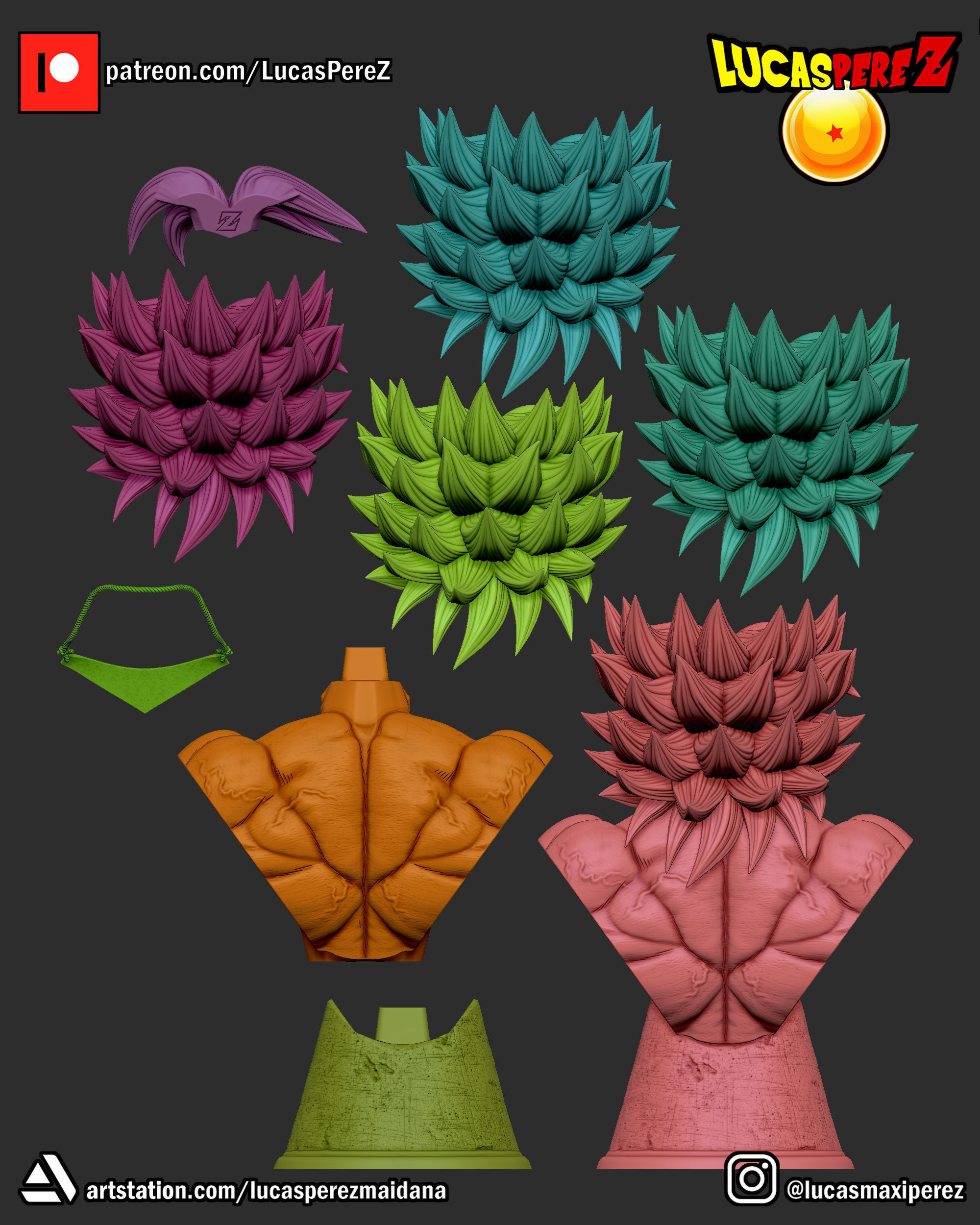 BROLY BUSTO 3D print model_4