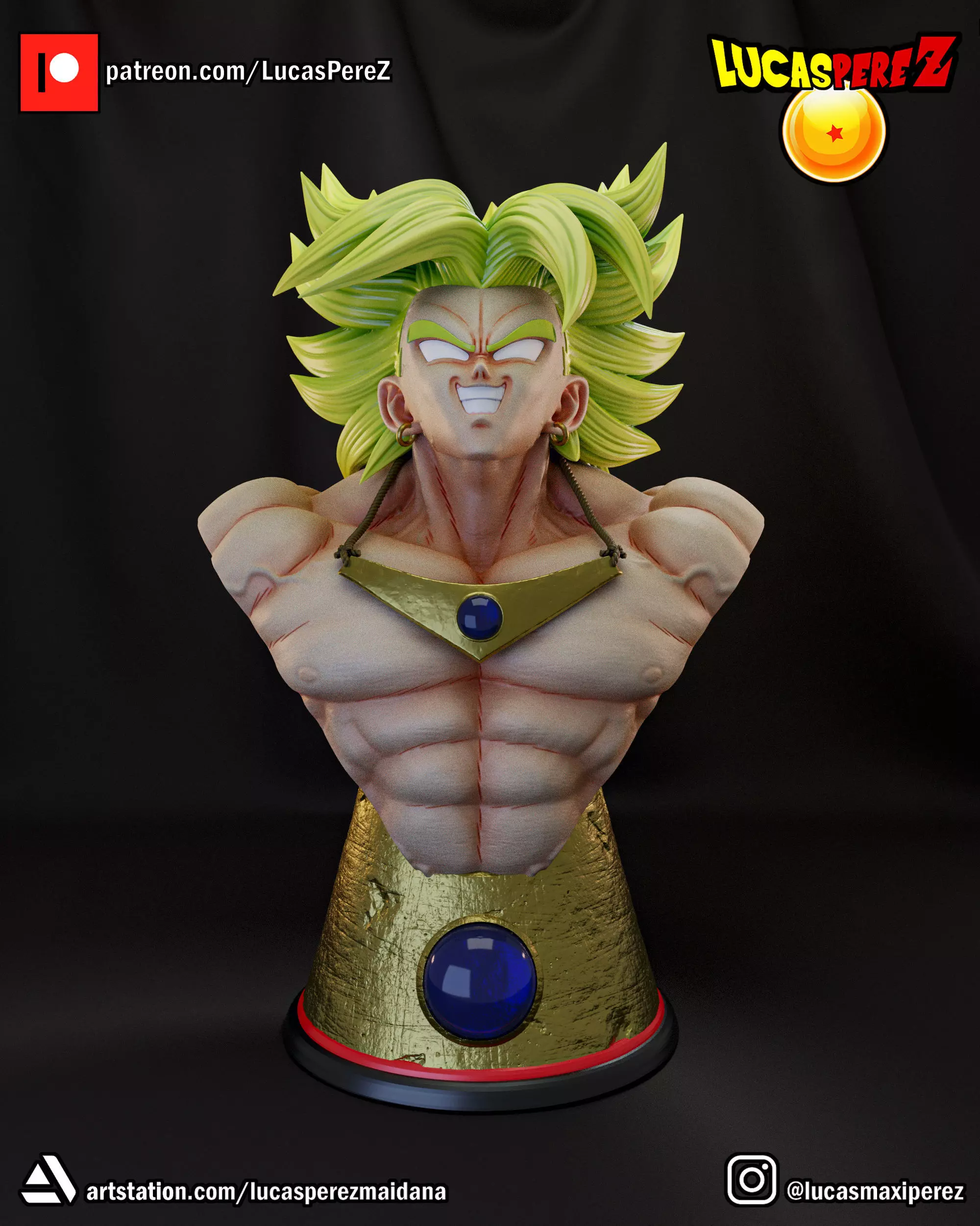 BROLY BUSTO 3D print model_0