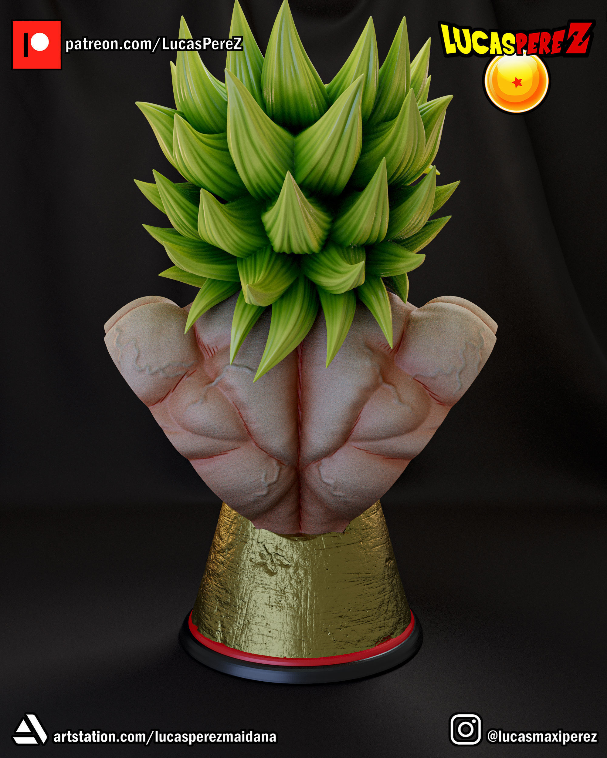BROLY BUSTO 3D print model_2