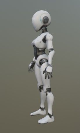 Female robot 3D model_1