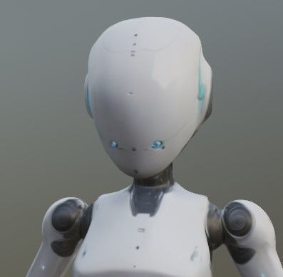 Female robot 3D model_3