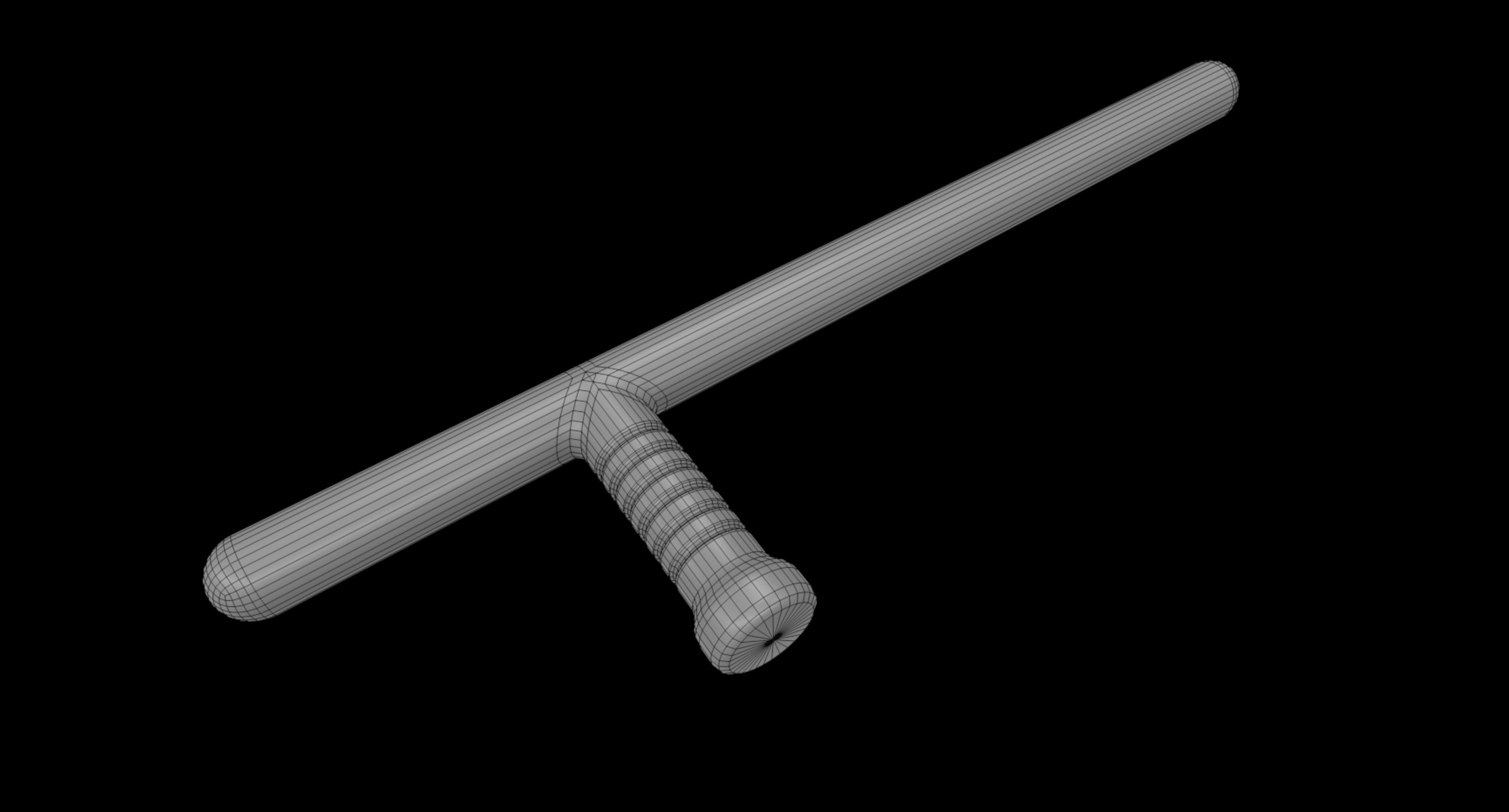 police baton 01 3D model_5