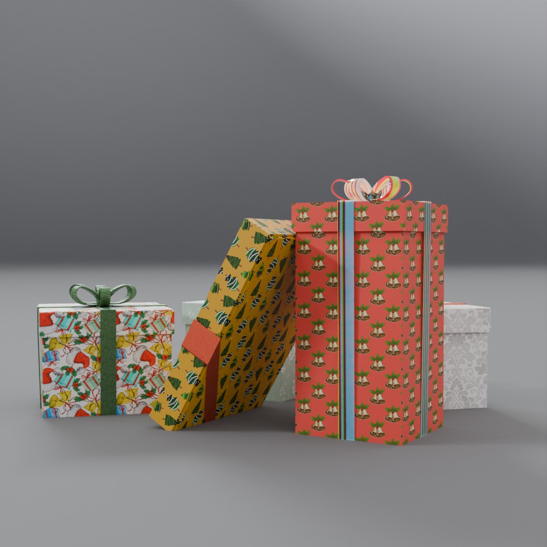 christmas gifts 3D model_2