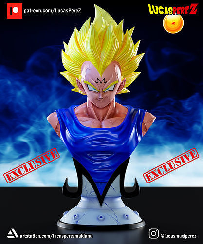 MAJIN VEGETA BUSTO 3D print model