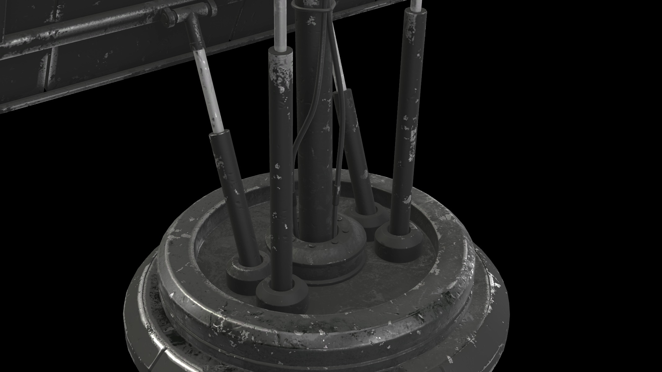 square solar panel 3D model_4