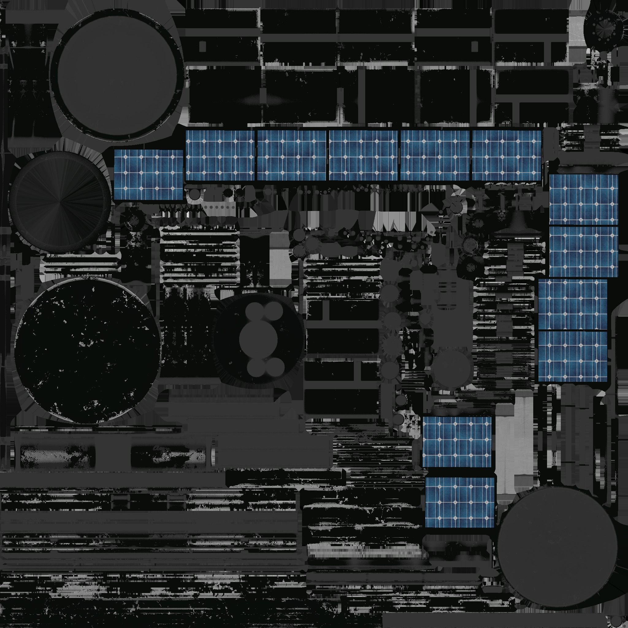 square solar panel 3D model_7