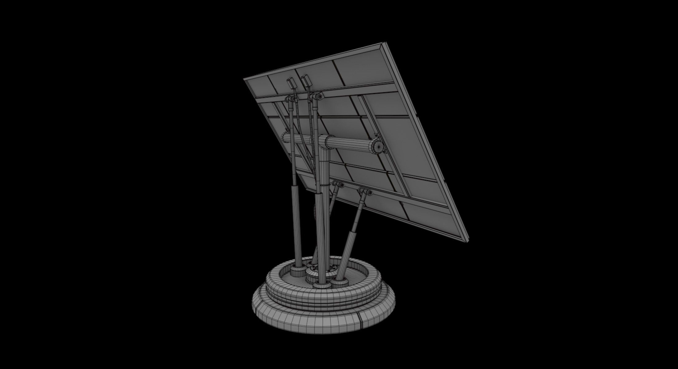 square solar panel 3D model_6