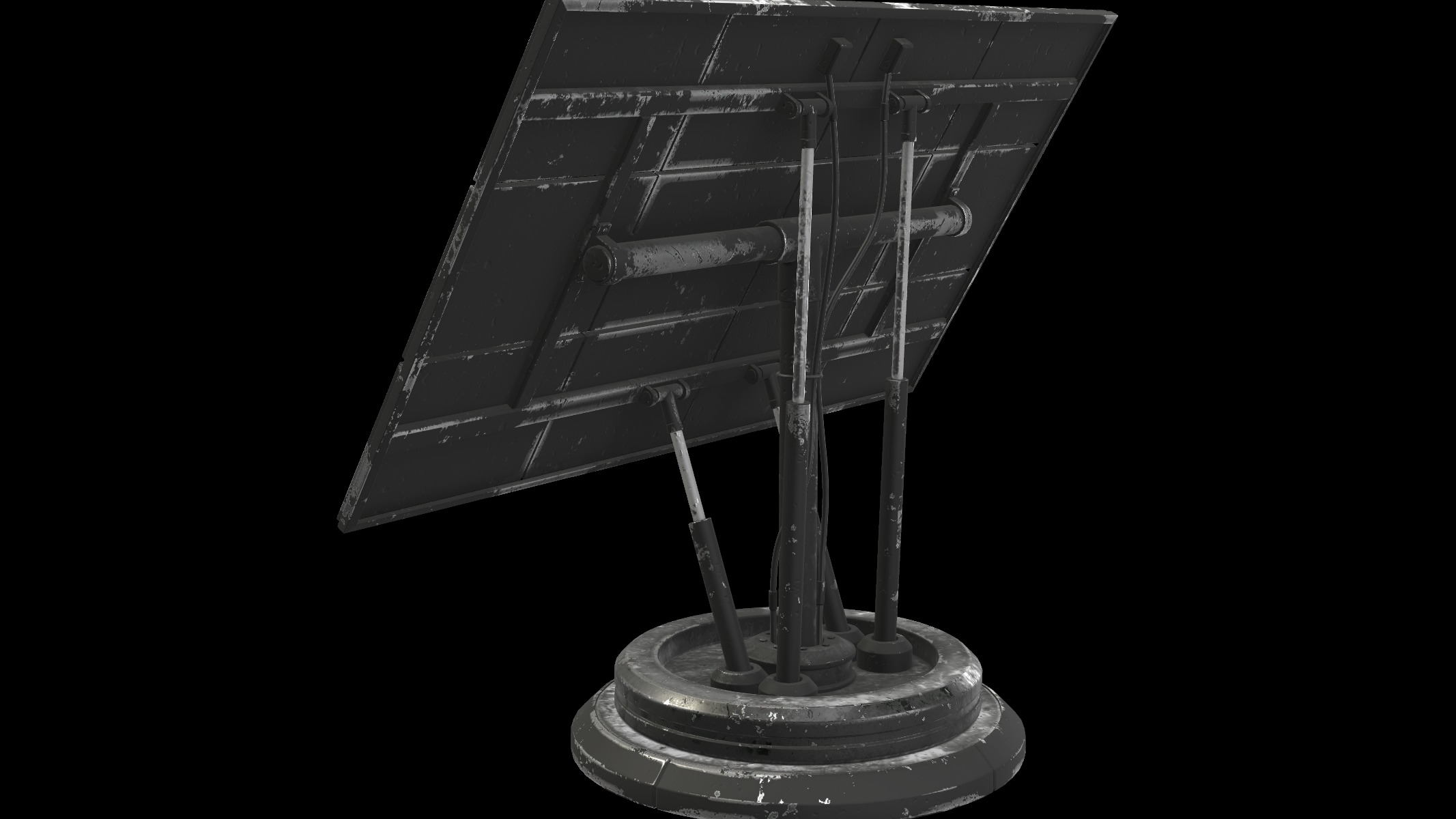 square solar panel 3D model_3