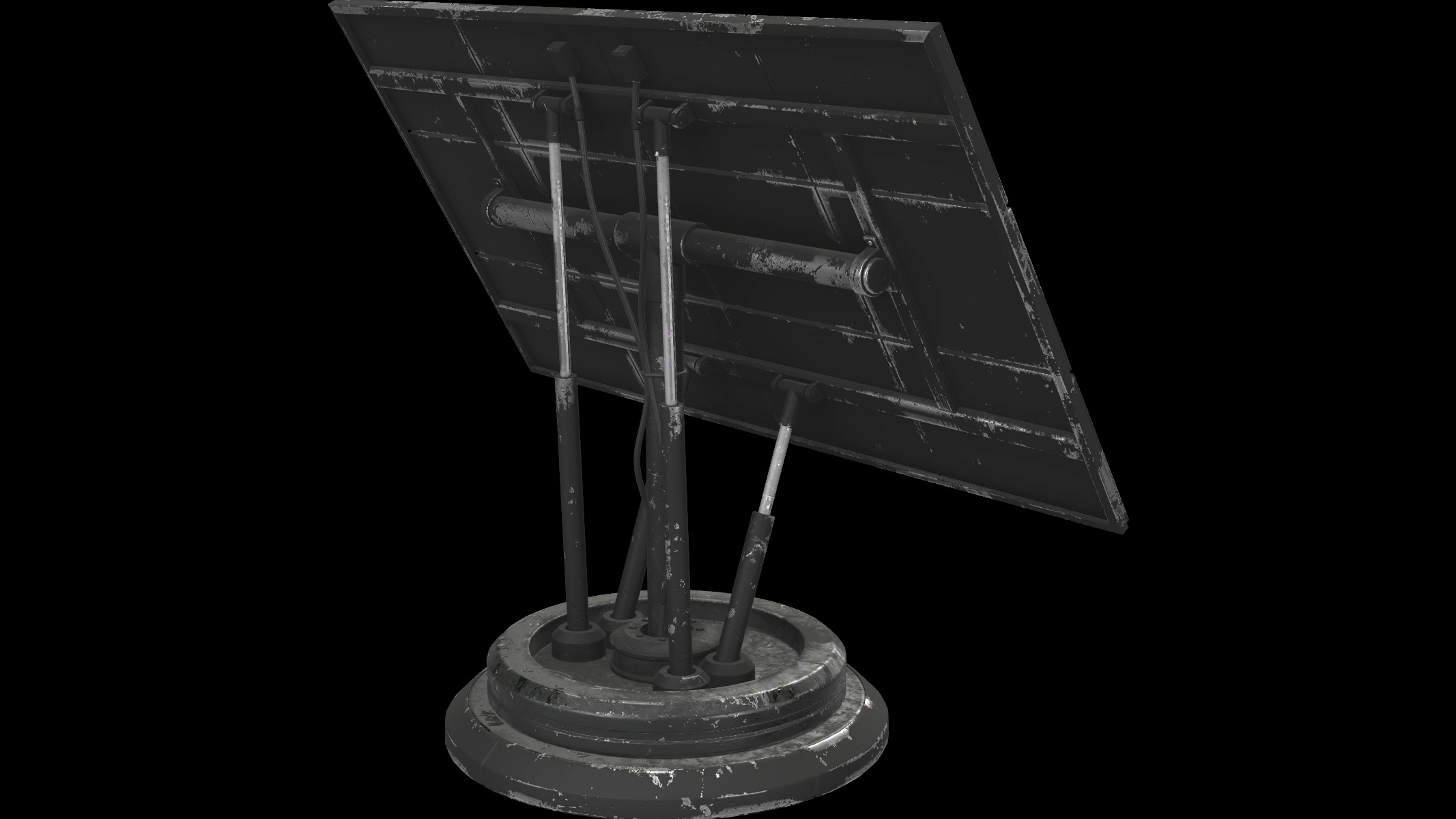 square solar panel 3D model_2