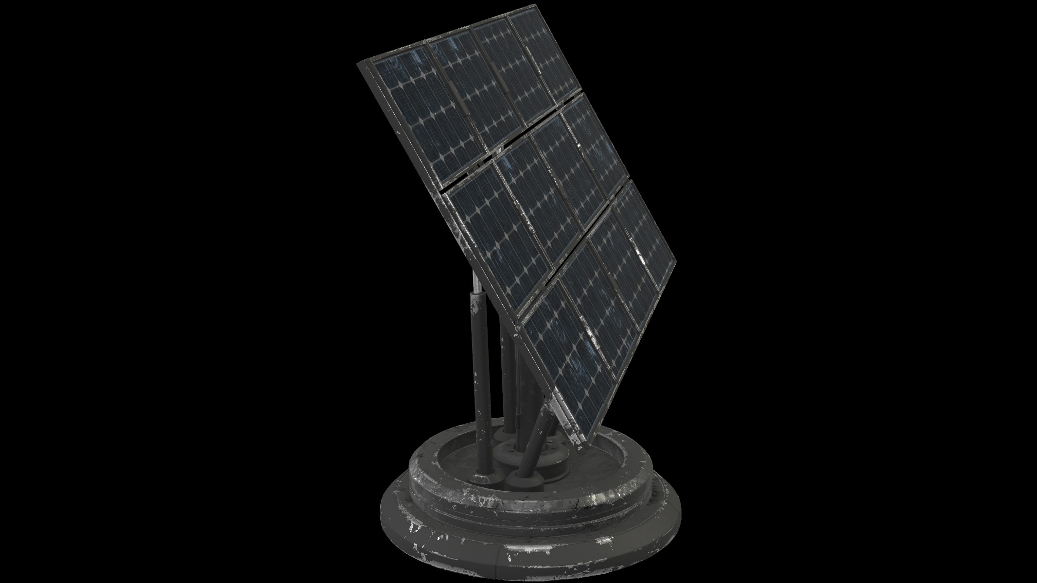 square solar panel 3D model_1