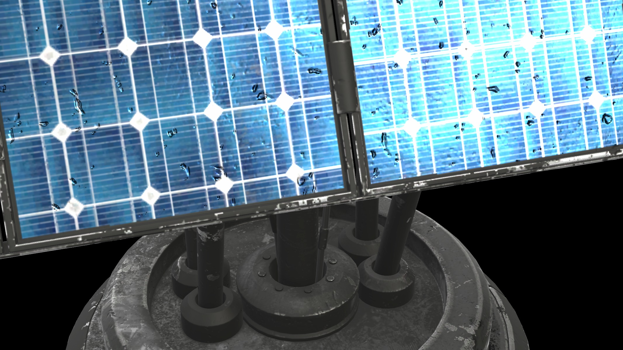 square solar panel 3D model_5