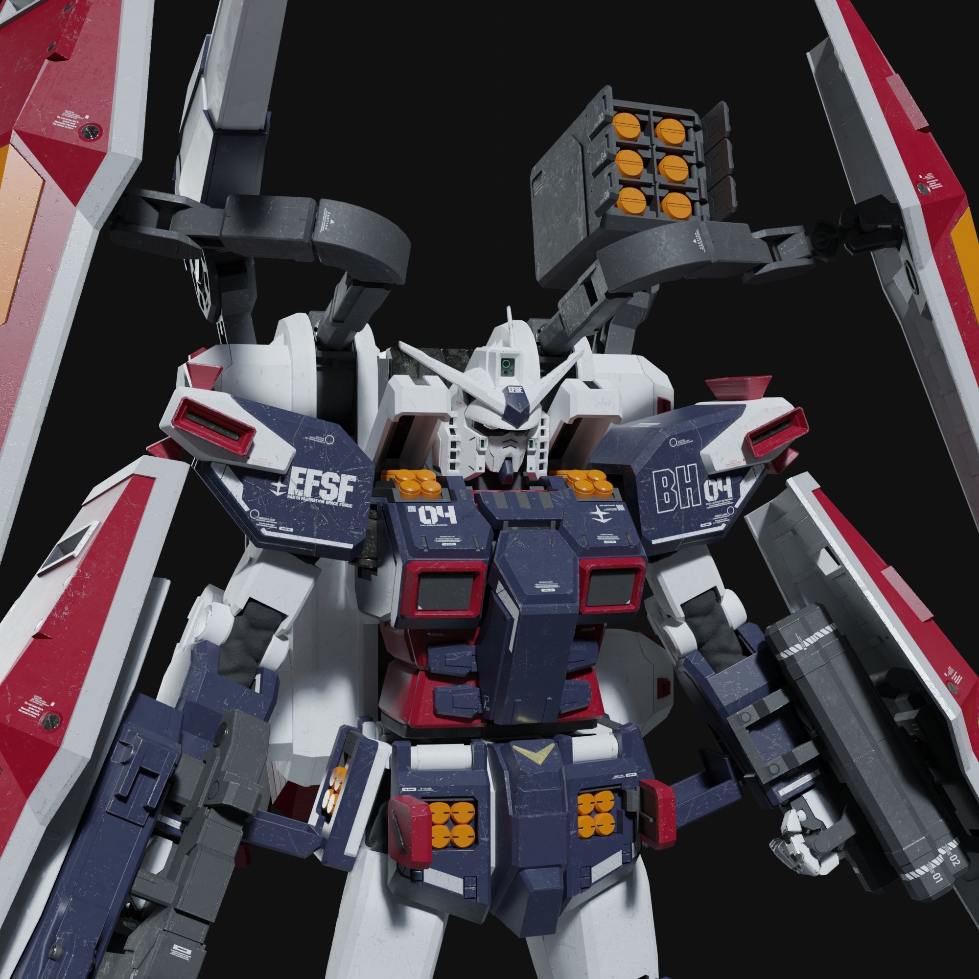 FA-78 Full Armor Gundam --- Thunderbolt Version 3D model_14
