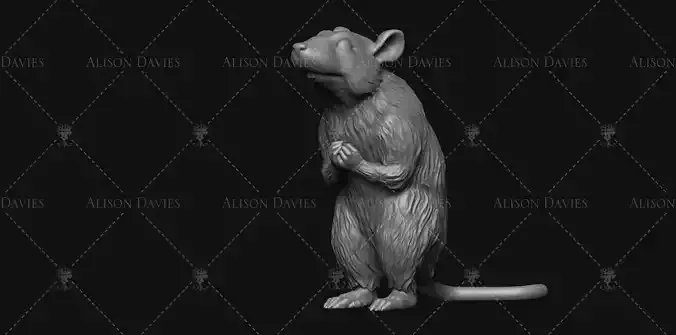 RAT STANDING 3D print model 3D print model