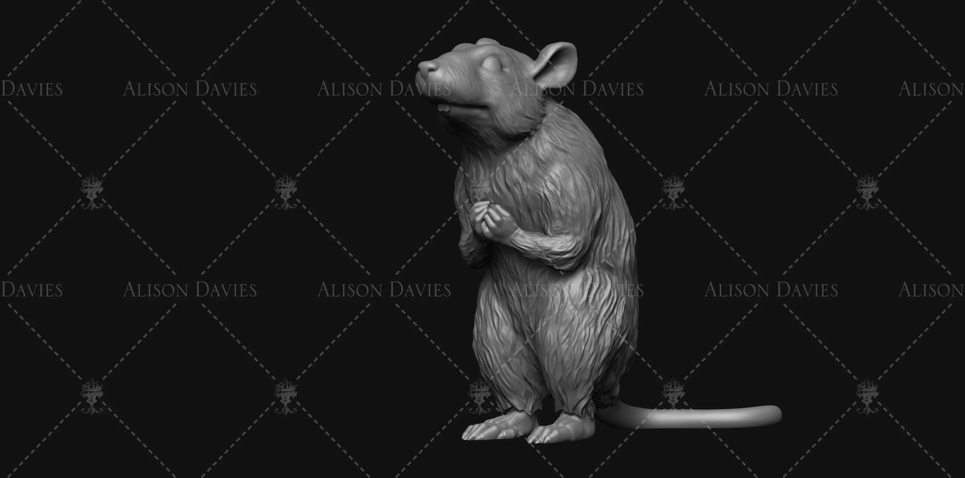 RAT STANDING 3D print model 3D print model_0