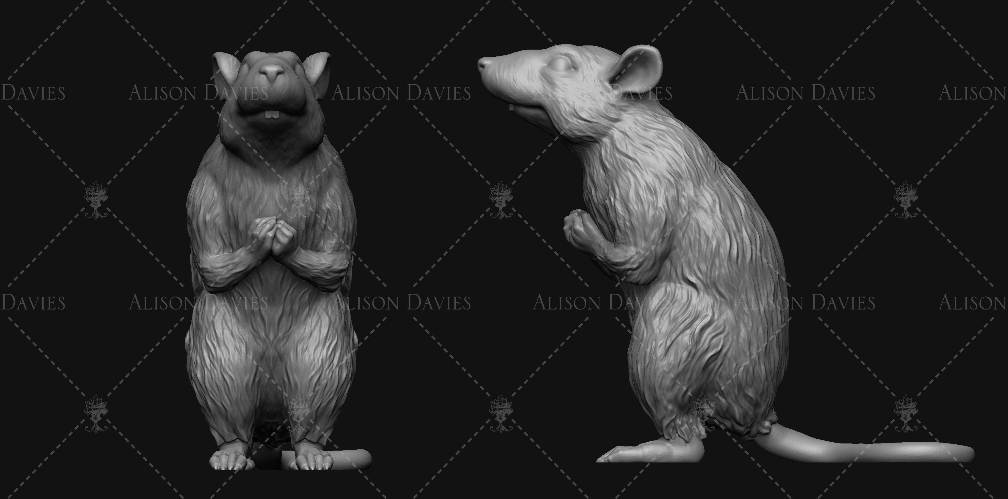 RAT STANDING 3D print model 3D print model_1