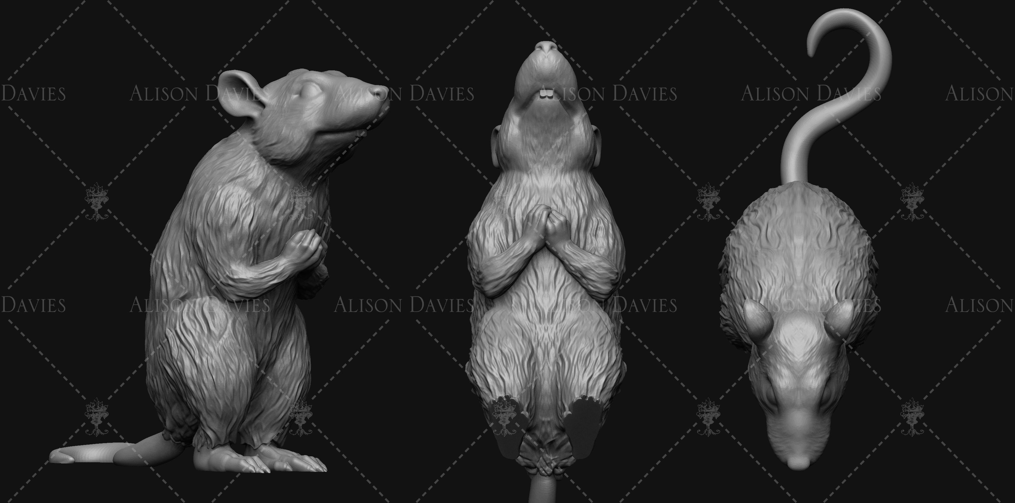 RAT STANDING 3D print model 3D print model_3
