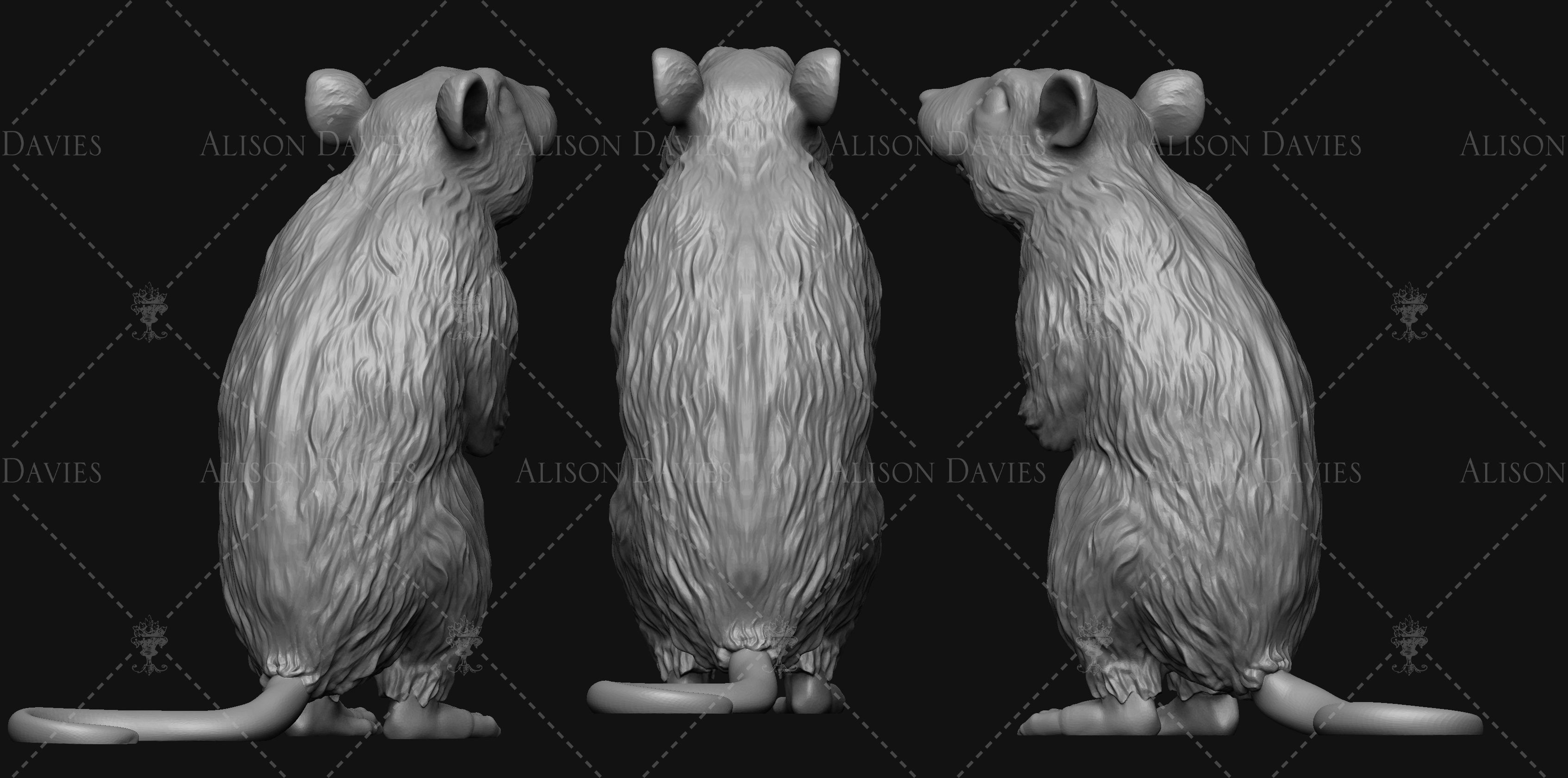 RAT STANDING 3D print model 3D print model_2
