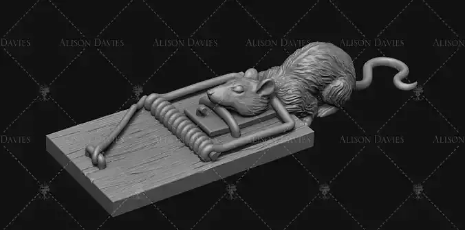 Dead Rat in a Trap 3D print model