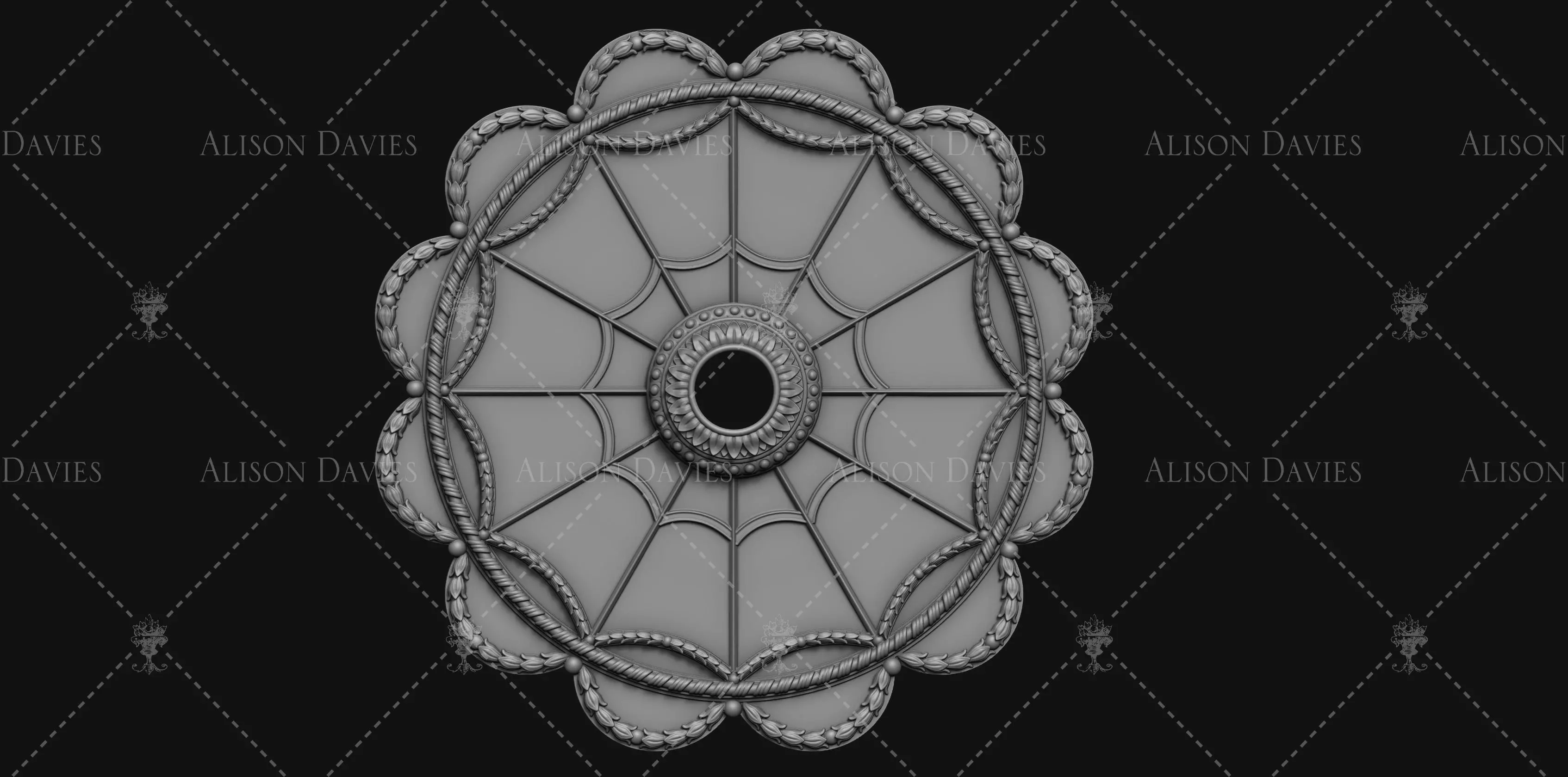 Ceiling Rose rosette decoration 3D print File 3D print model