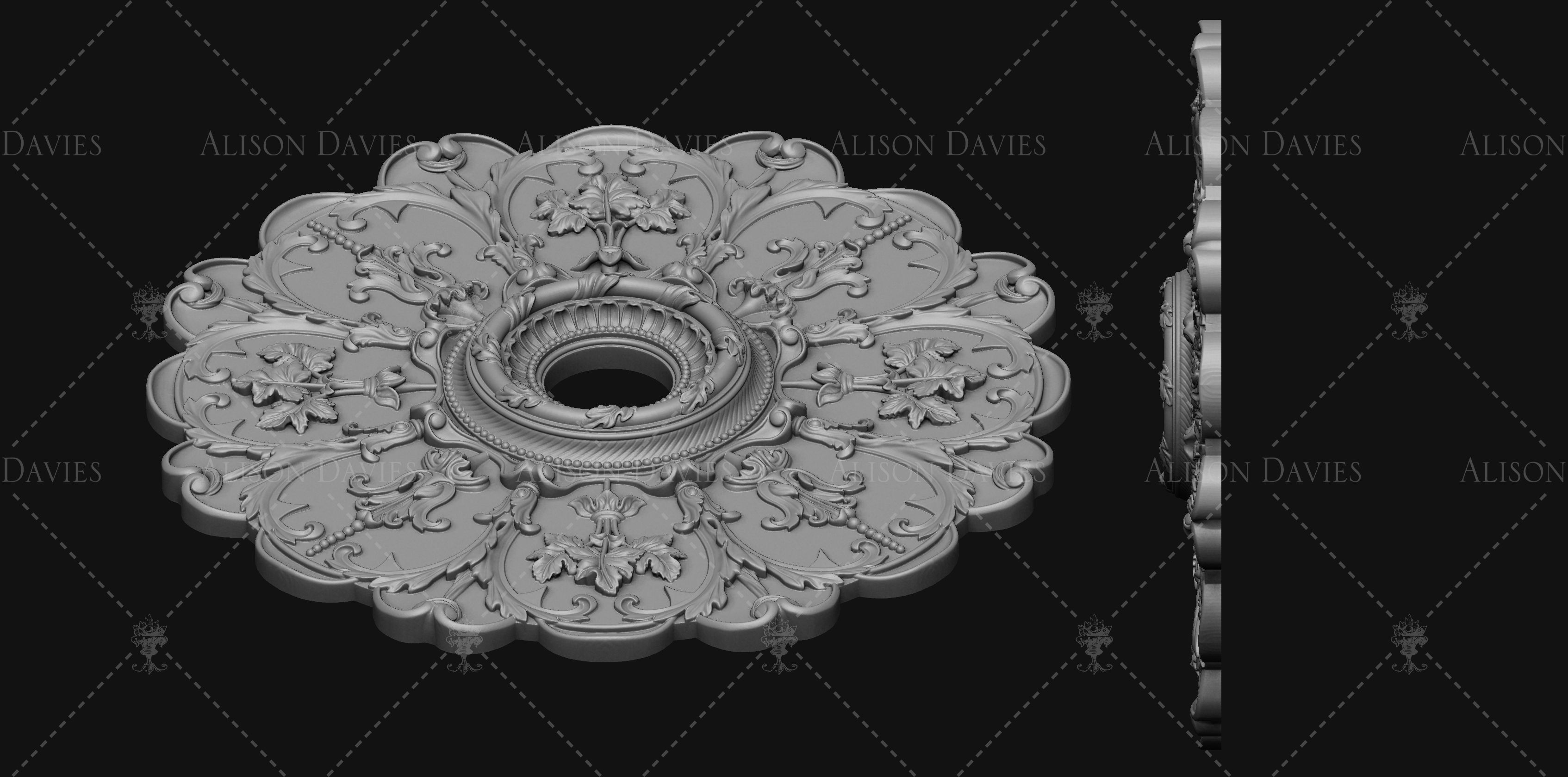 Ceiling Rose 2 3D print model 3D print model_2