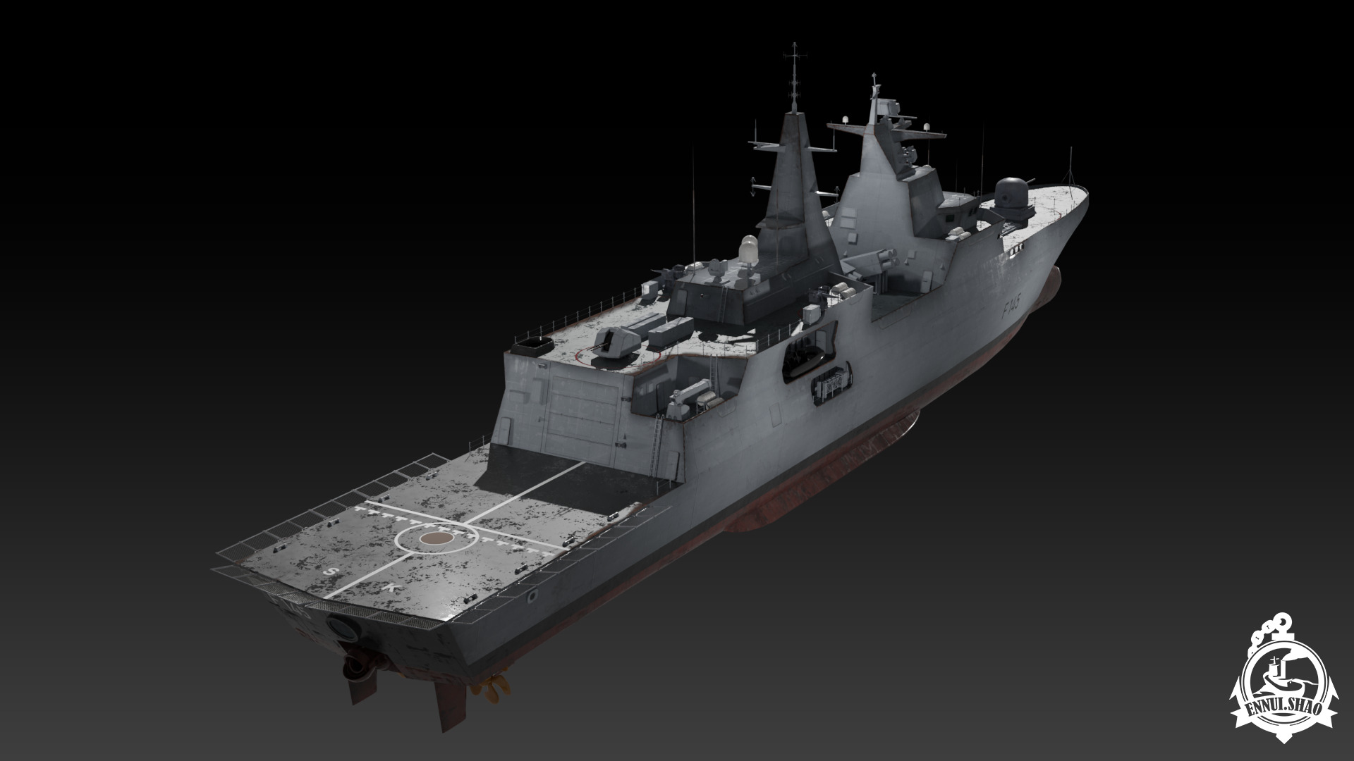 MEKO A200 Valor class frigate Low-poly 3D model_4
