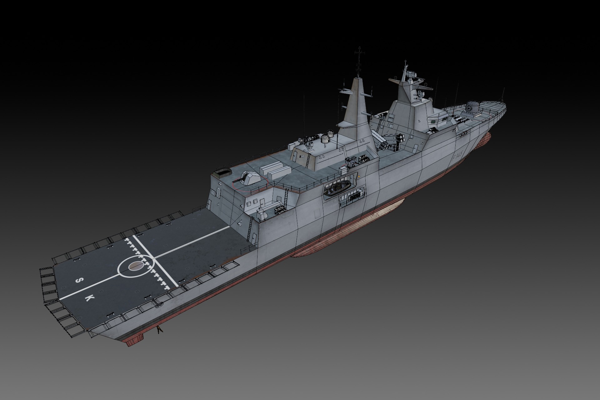 MEKO A200 Valor class frigate Low-poly 3D model_14