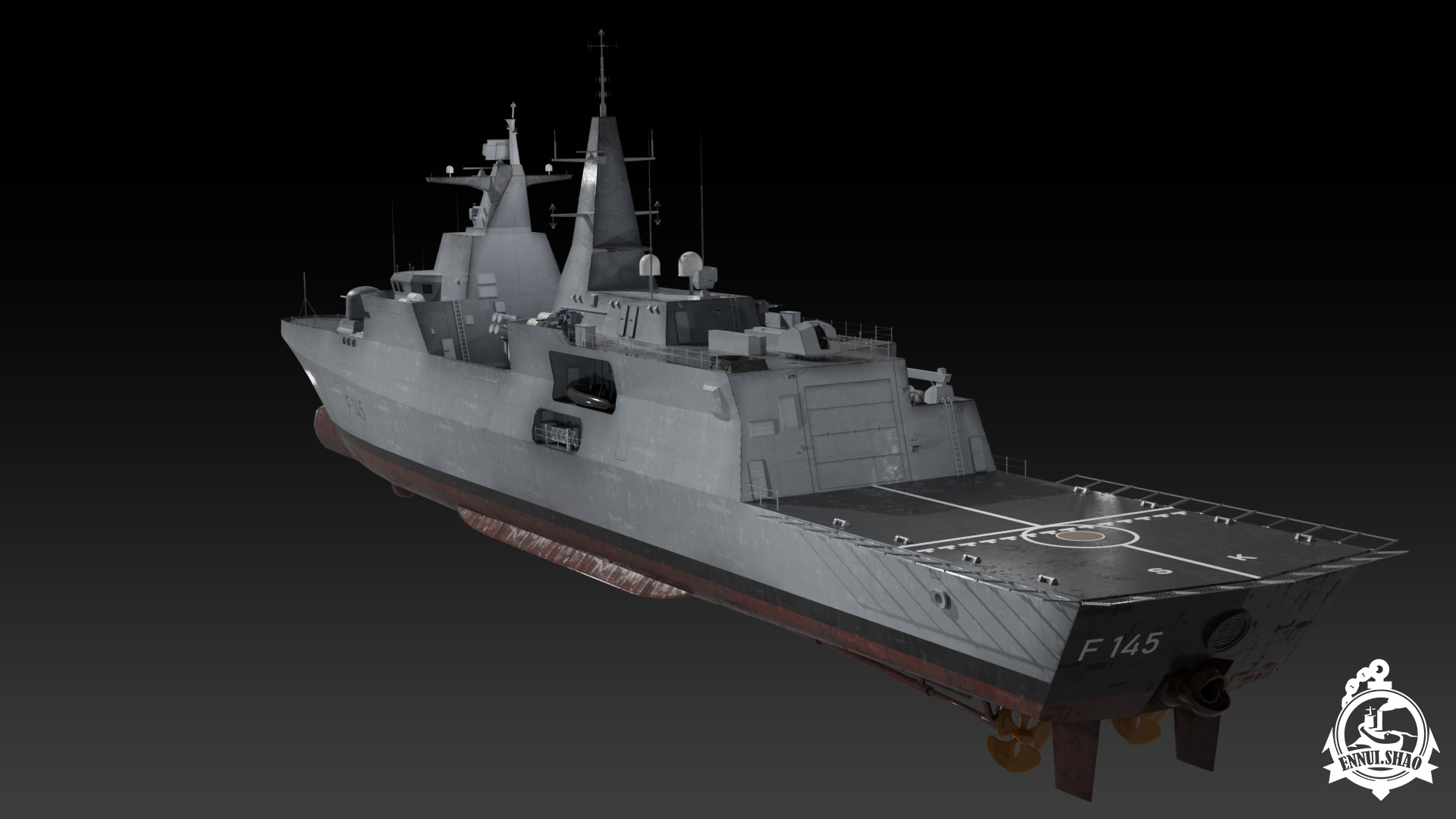 MEKO A200 Valor class frigate Low-poly 3D model_5