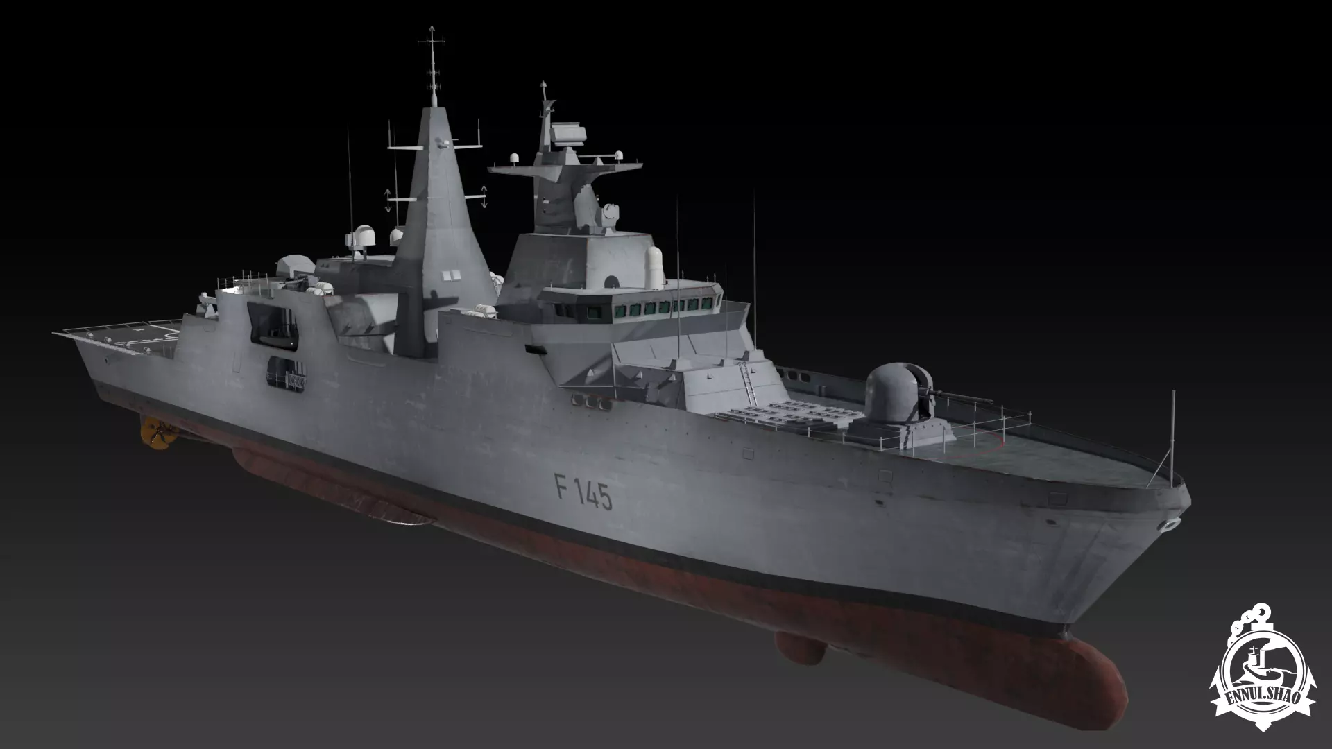 MEKO A200 Valor class frigate gameready Low-poly 3D model