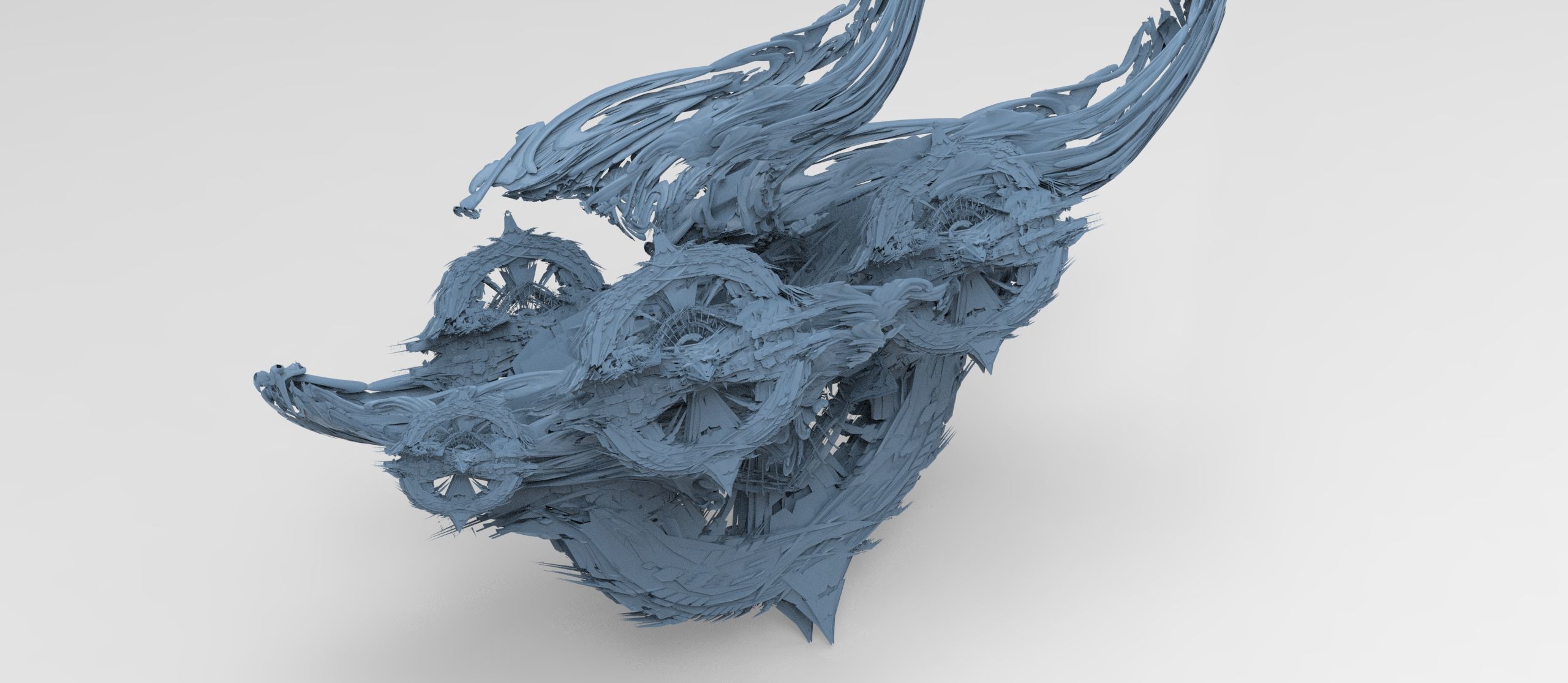 Dragon City chariot stand 3D model_1