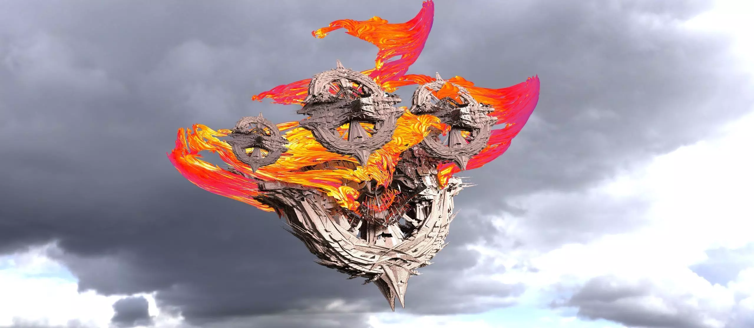 Dragon City chariot stand 3D model_0