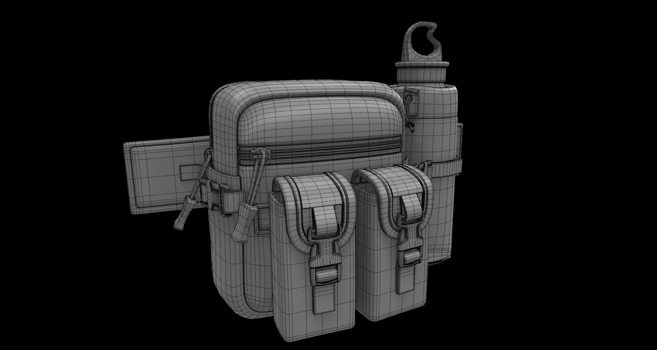 multi pouch bag 3D model_6