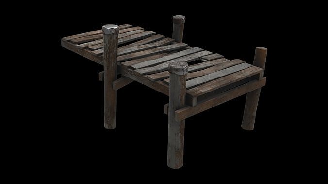 wood dock 03 3D model