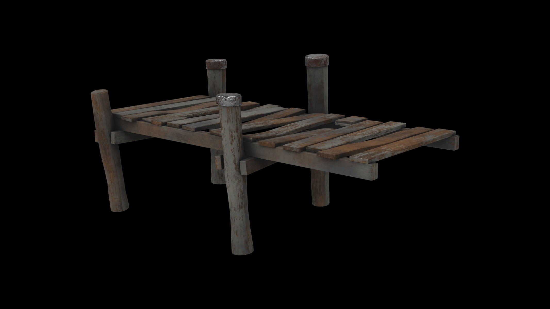 wood dock 03 3D model_2