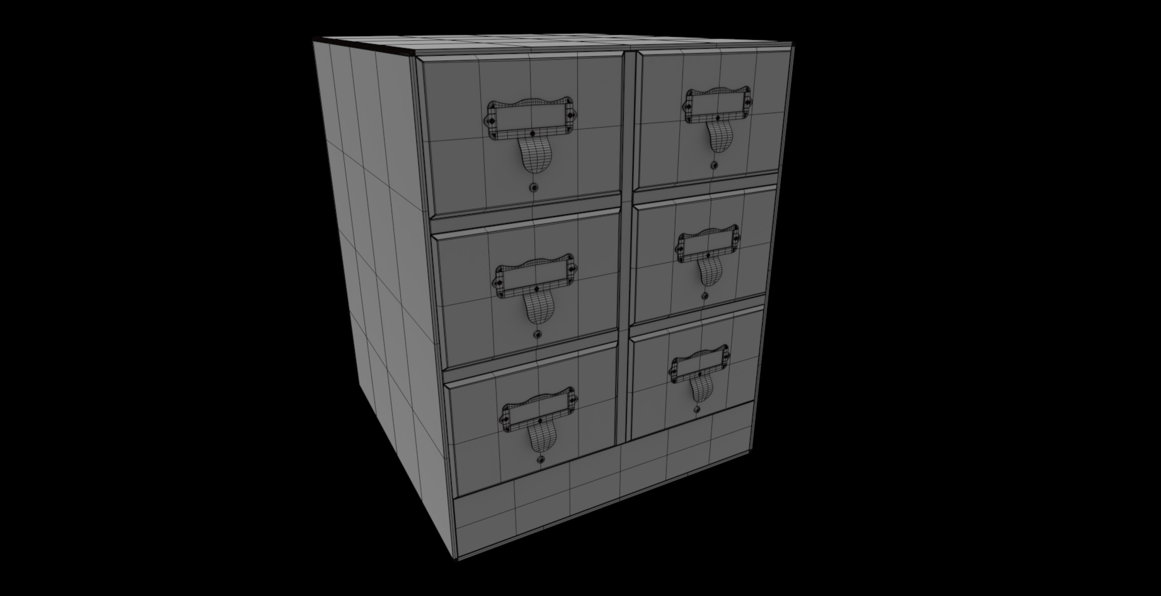 vintage desk organizer 3D model_5