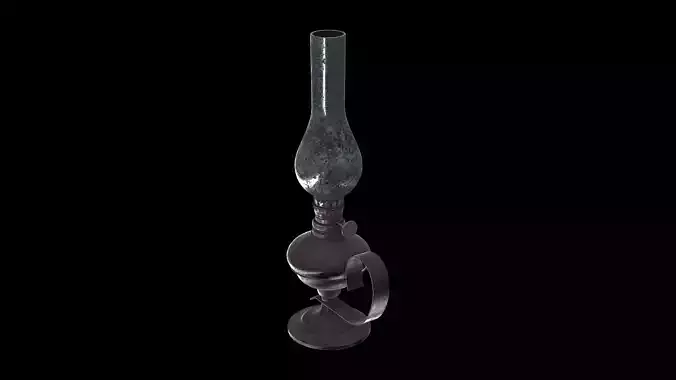 vintage chimney oil lamp 01