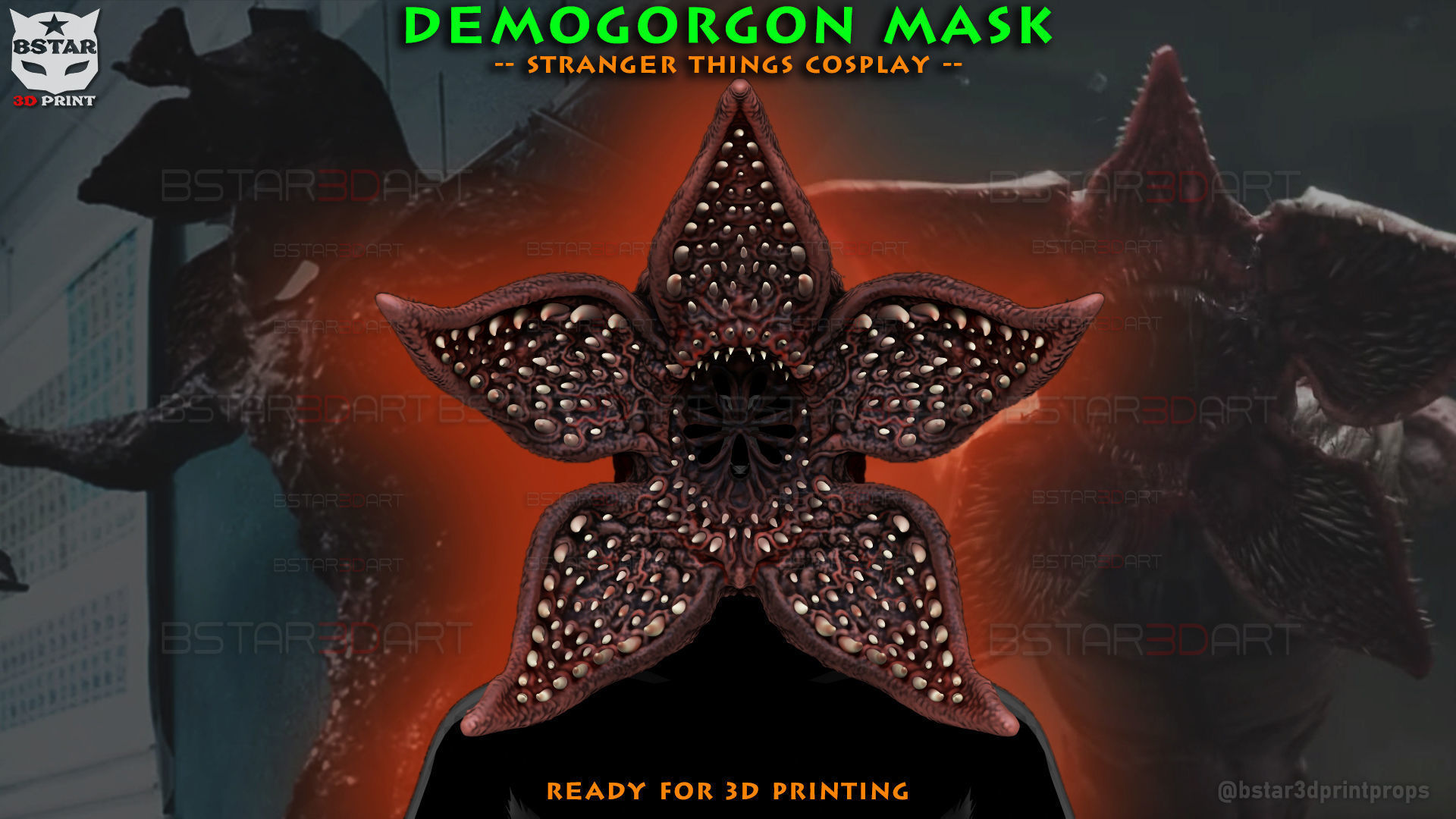 Demogorgon Mask - Stranger Things Cosplay 3D print model_1