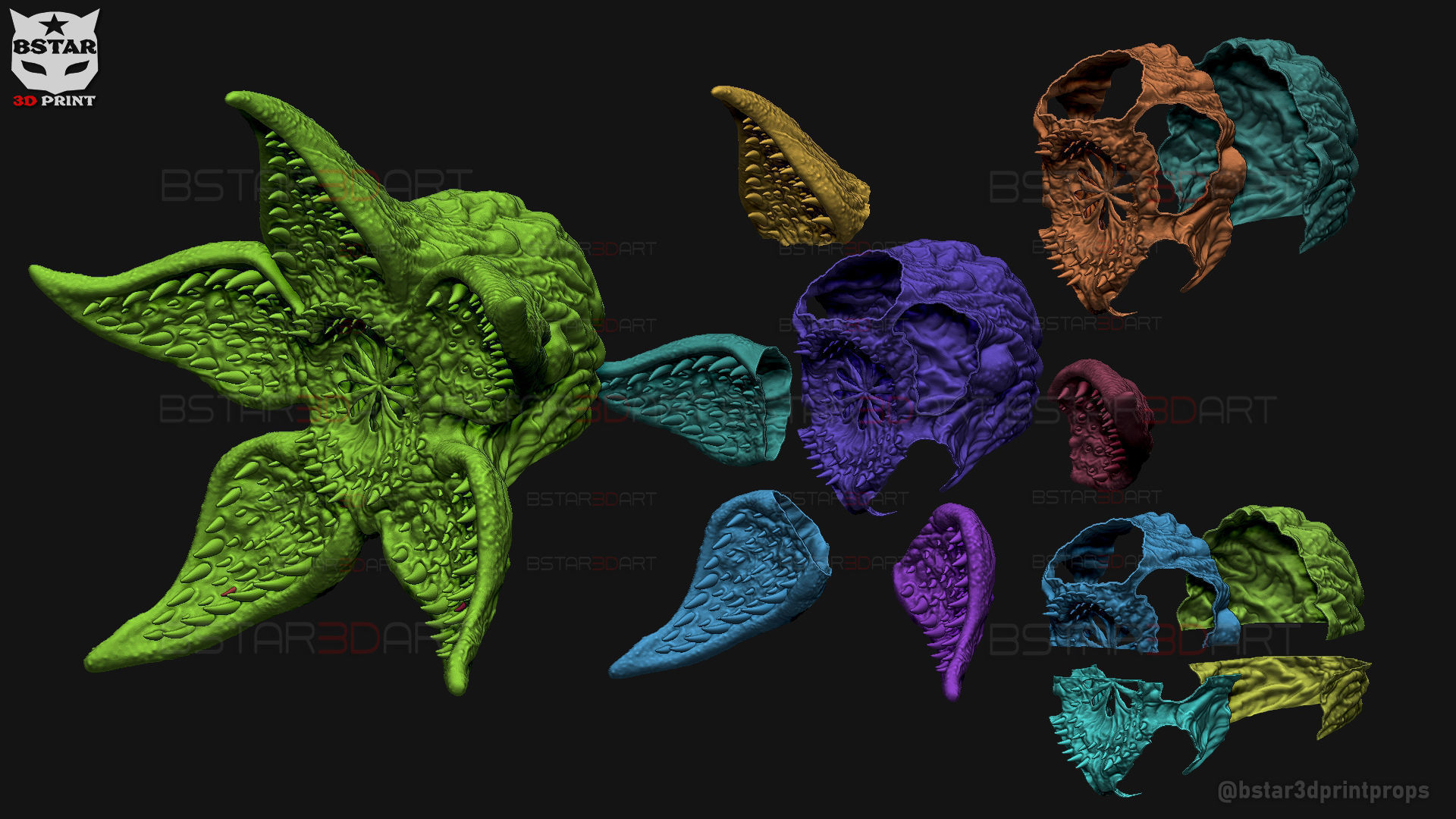 Demogorgon Mask - Stranger Things Cosplay 3D print model_39