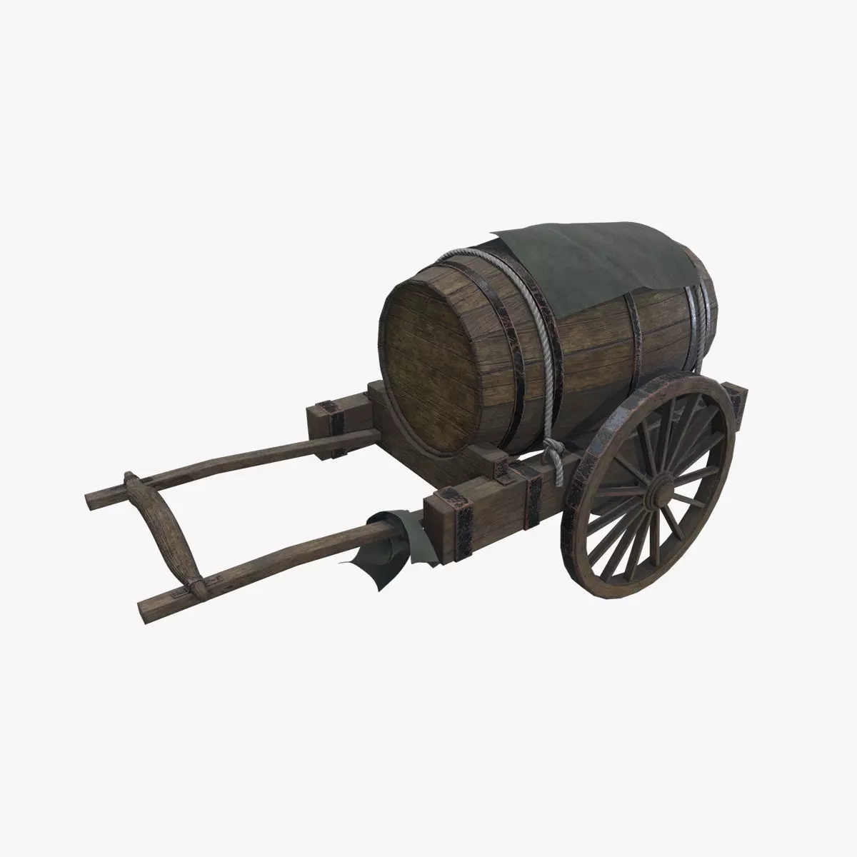 Medieval Carriage V17 Low-poly 3D model_0