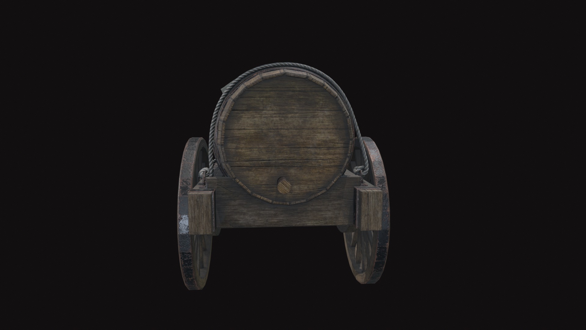 Medieval Carriage V17 Low-poly 3D model_3