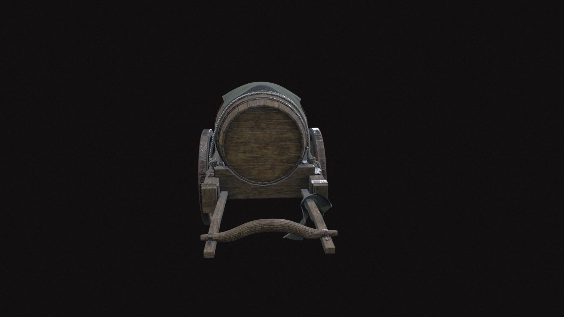 Medieval Carriage V17 Low-poly 3D model_4