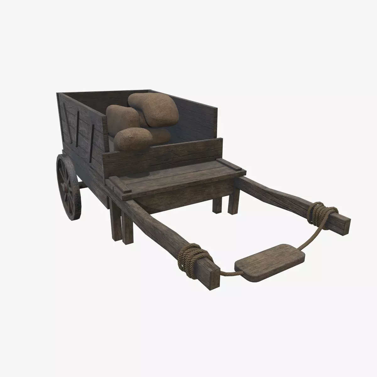 Medieval Carriage V19 Low-poly 3D model