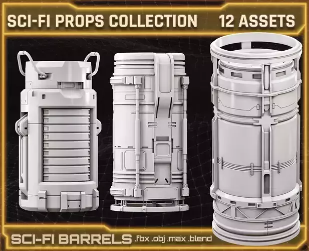 SCI-FI Props Collection BARRELS