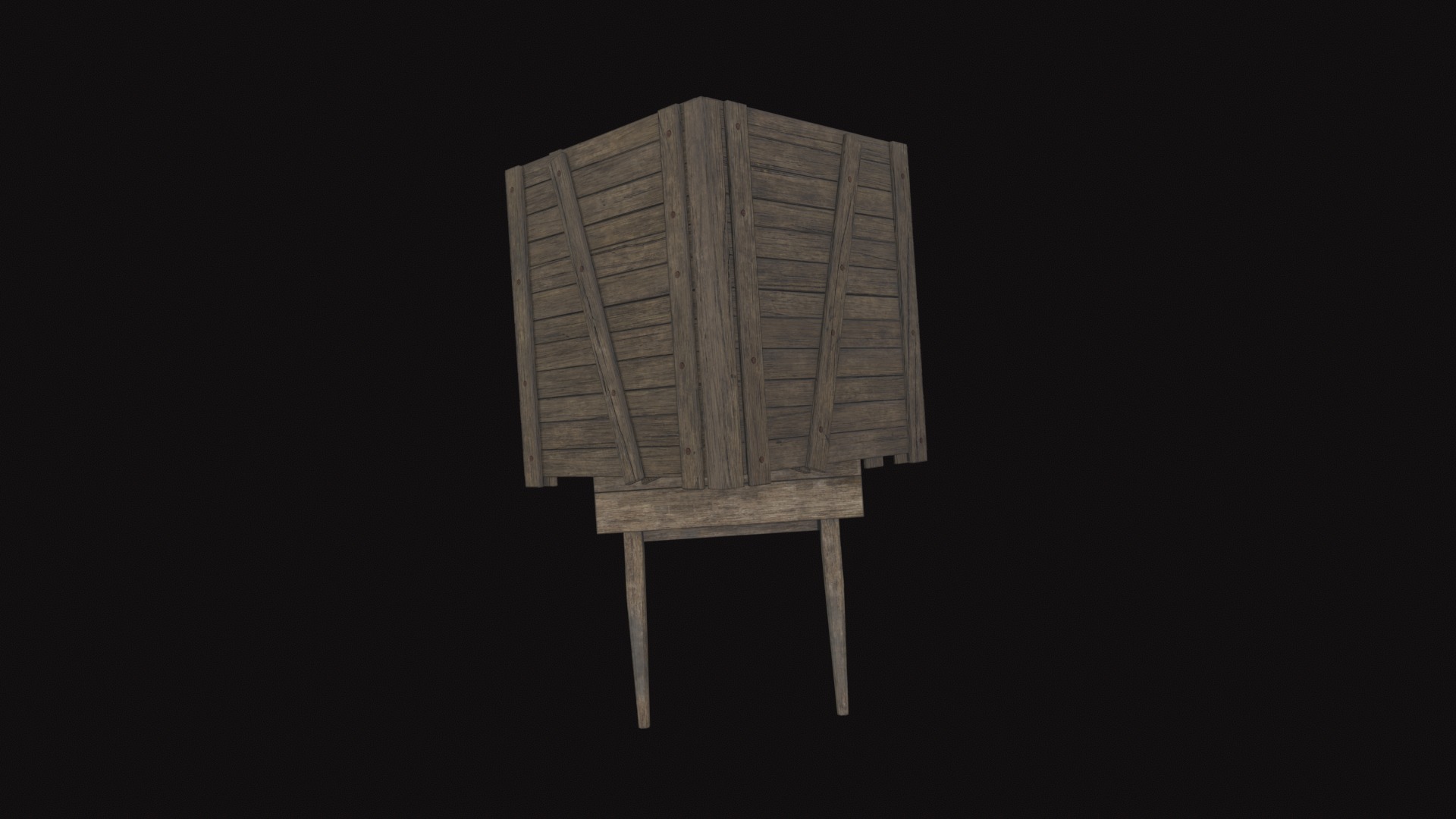 Medieval Carriage V20 Low-poly 3D model_7