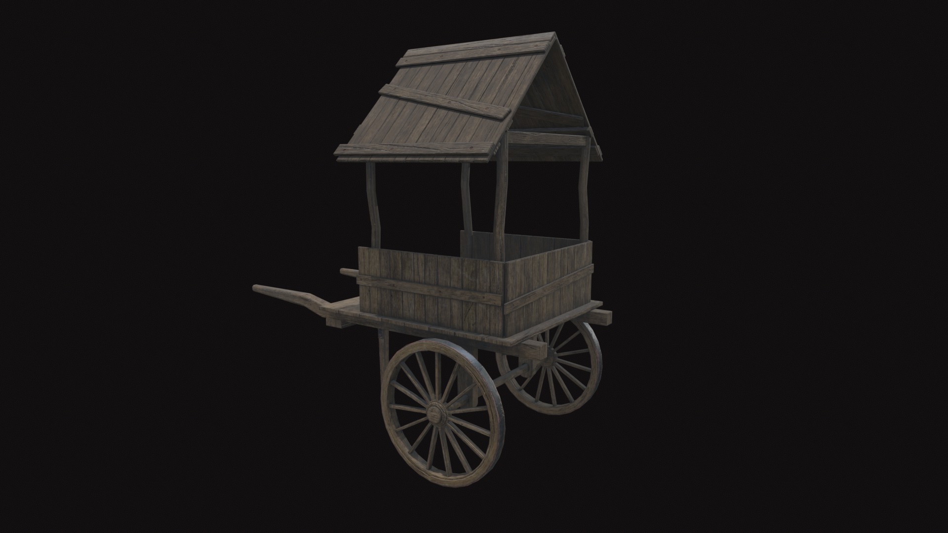 Medieval Carriage V20 Low-poly 3D model_2