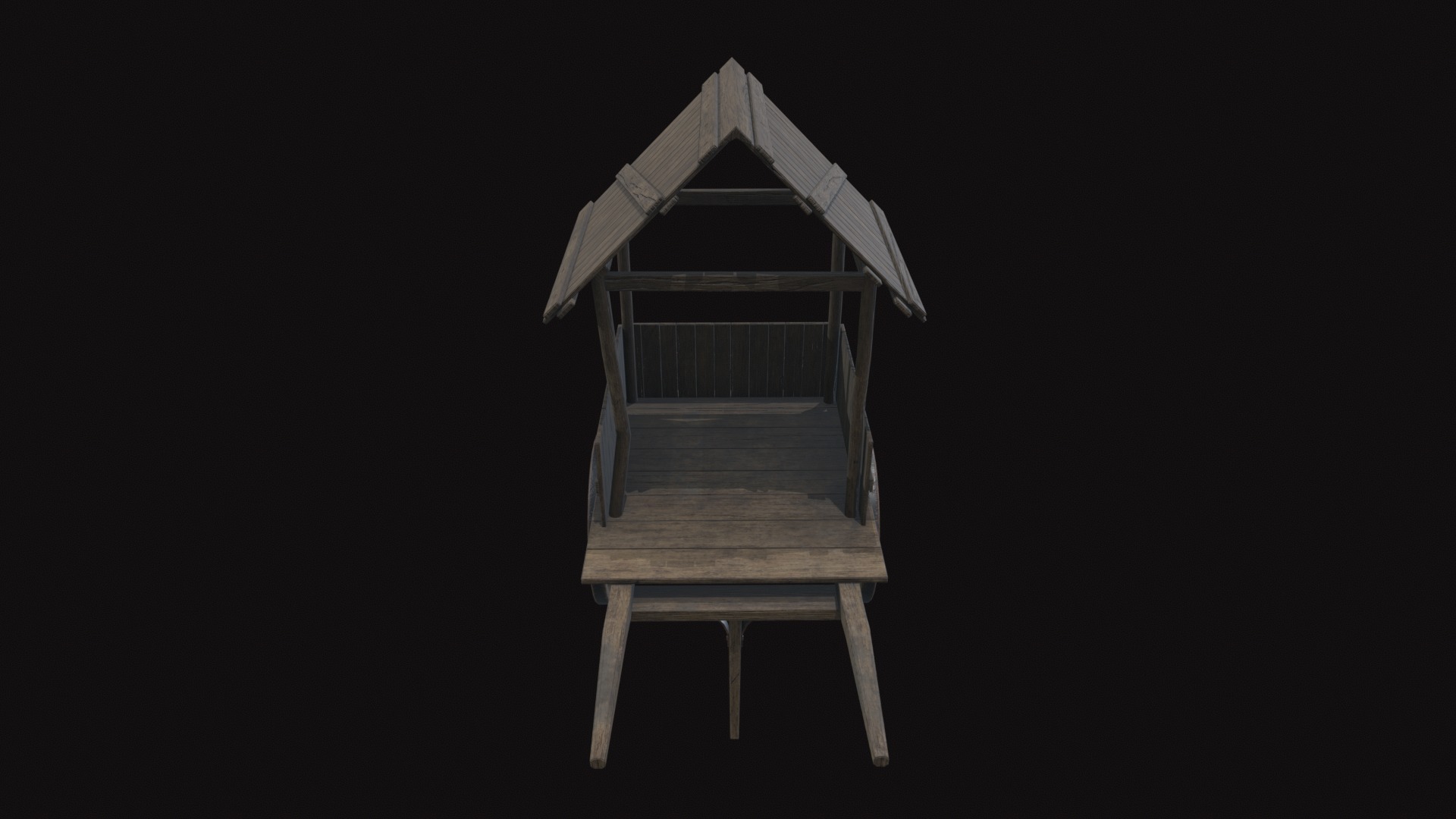 Medieval Carriage V20 Low-poly 3D model_4