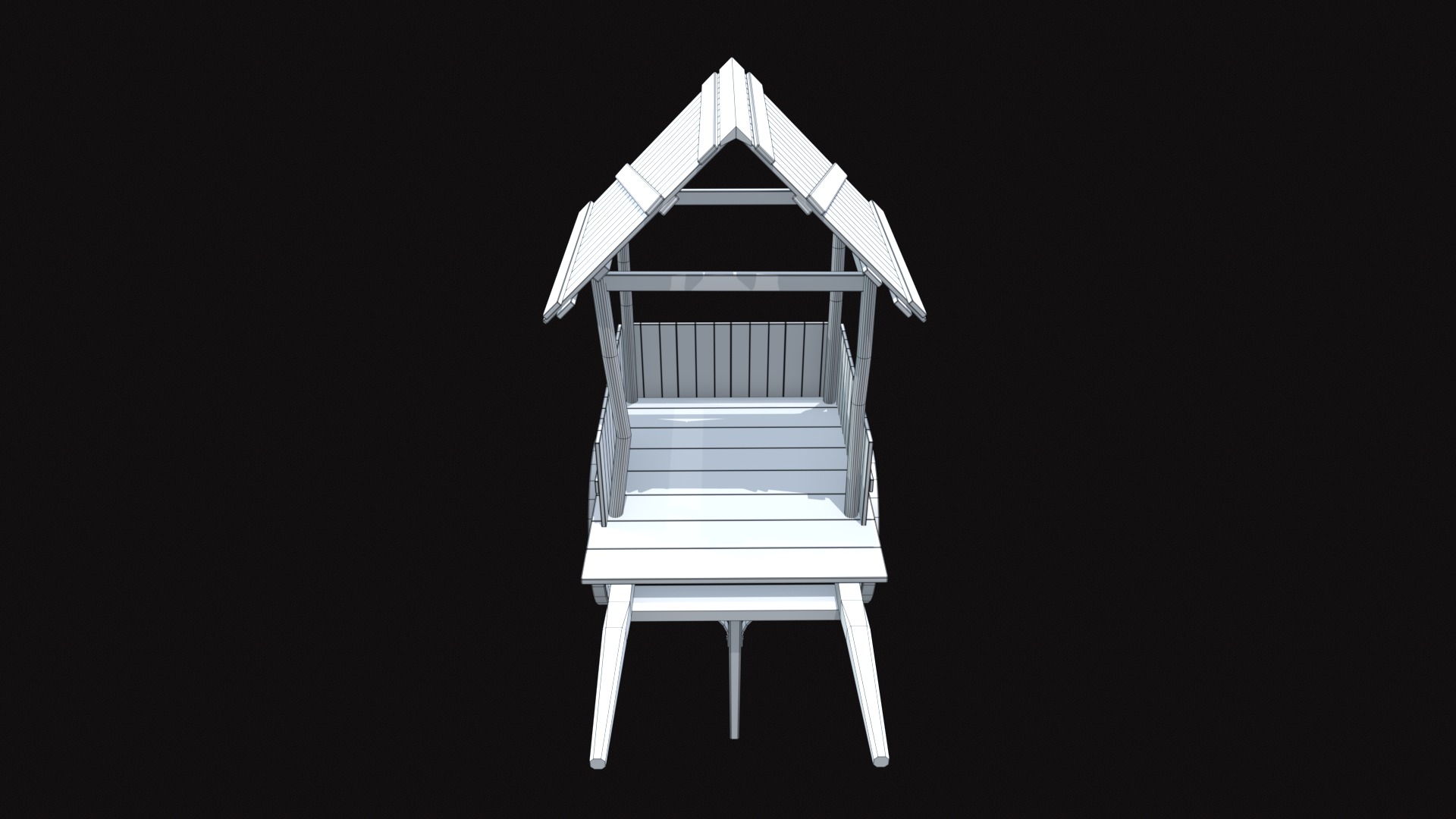 Medieval Carriage V20 Low-poly 3D model_9