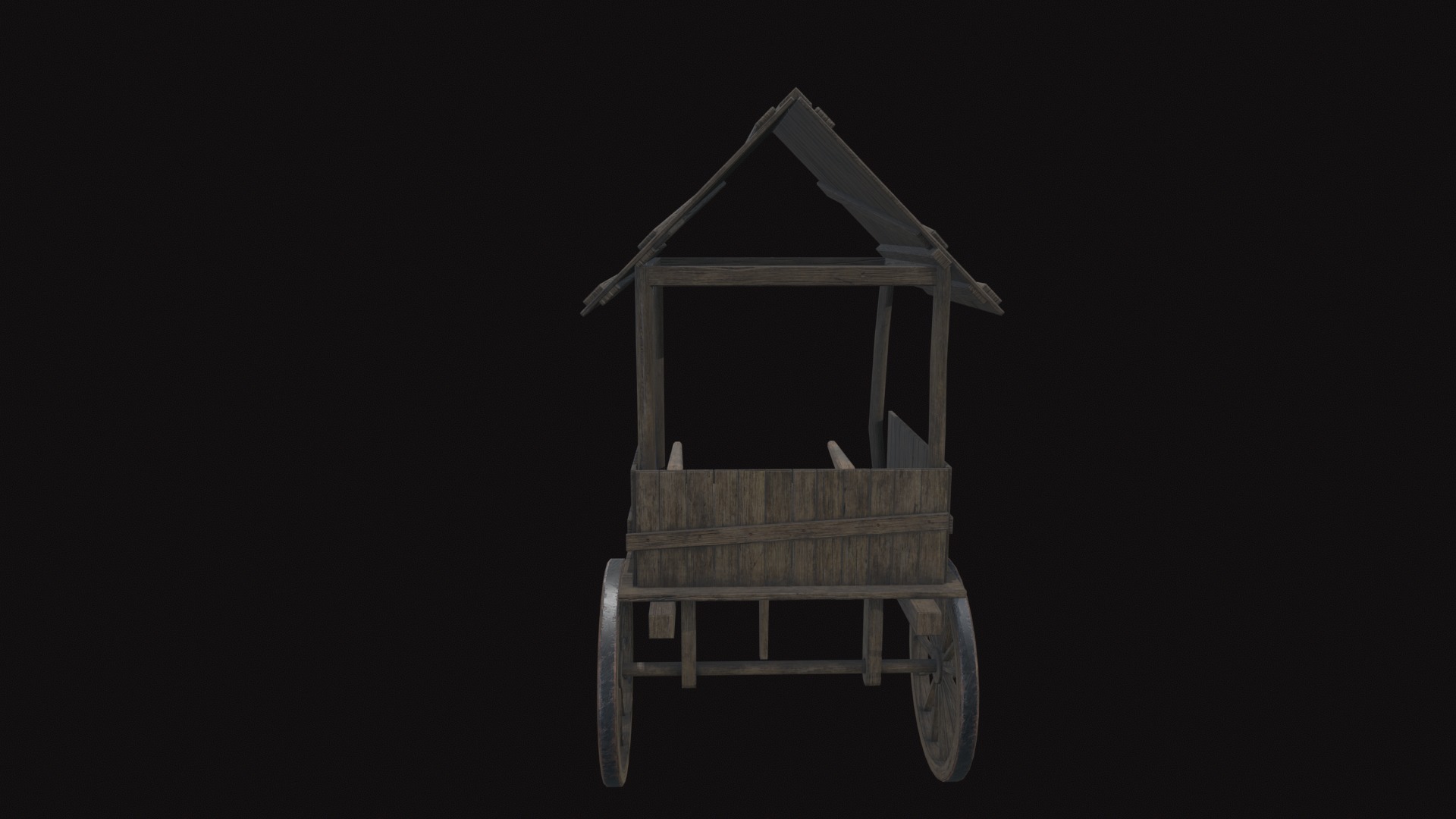 Medieval Carriage V20 Low-poly 3D model_3