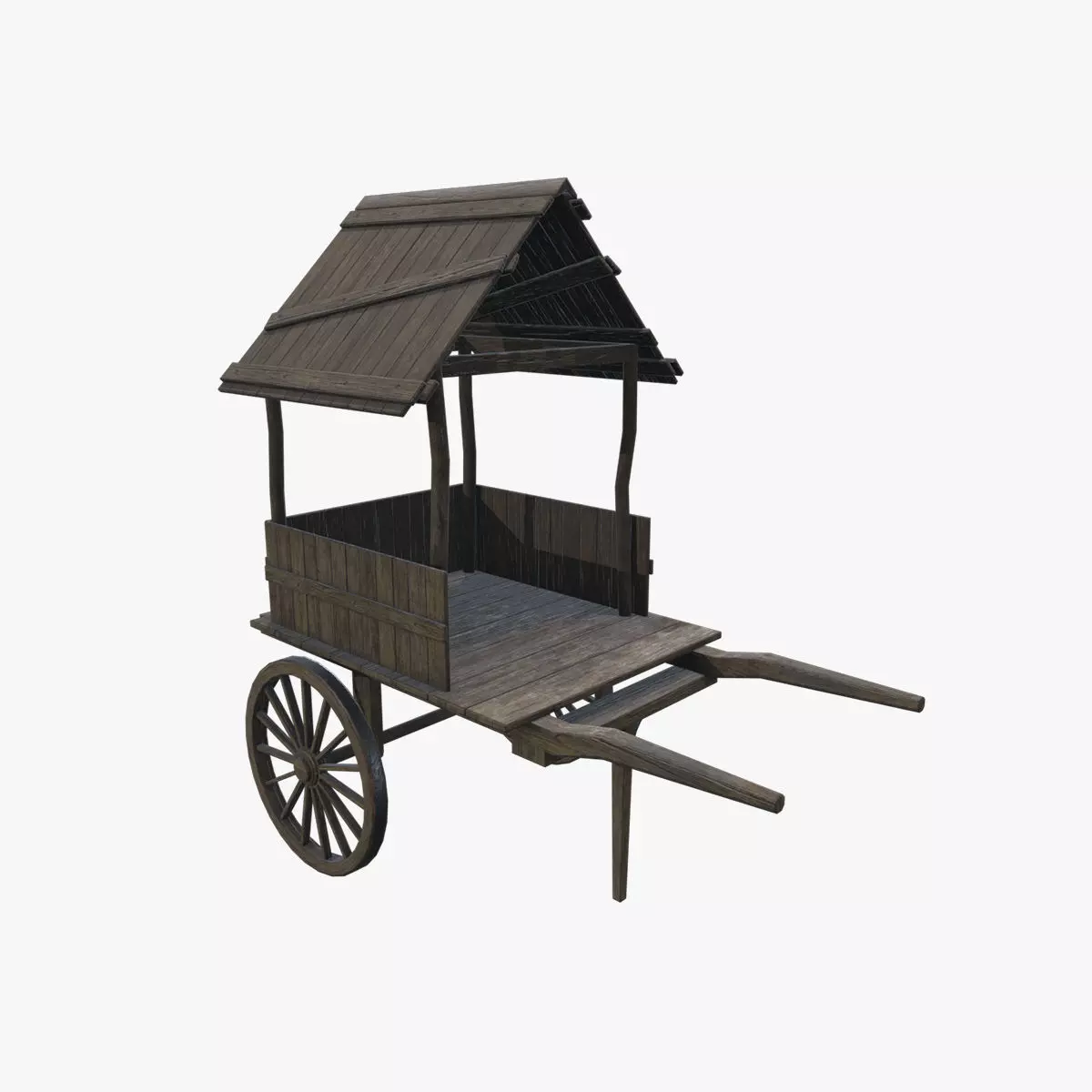 Medieval Carriage V20 Low-poly 3D model_0